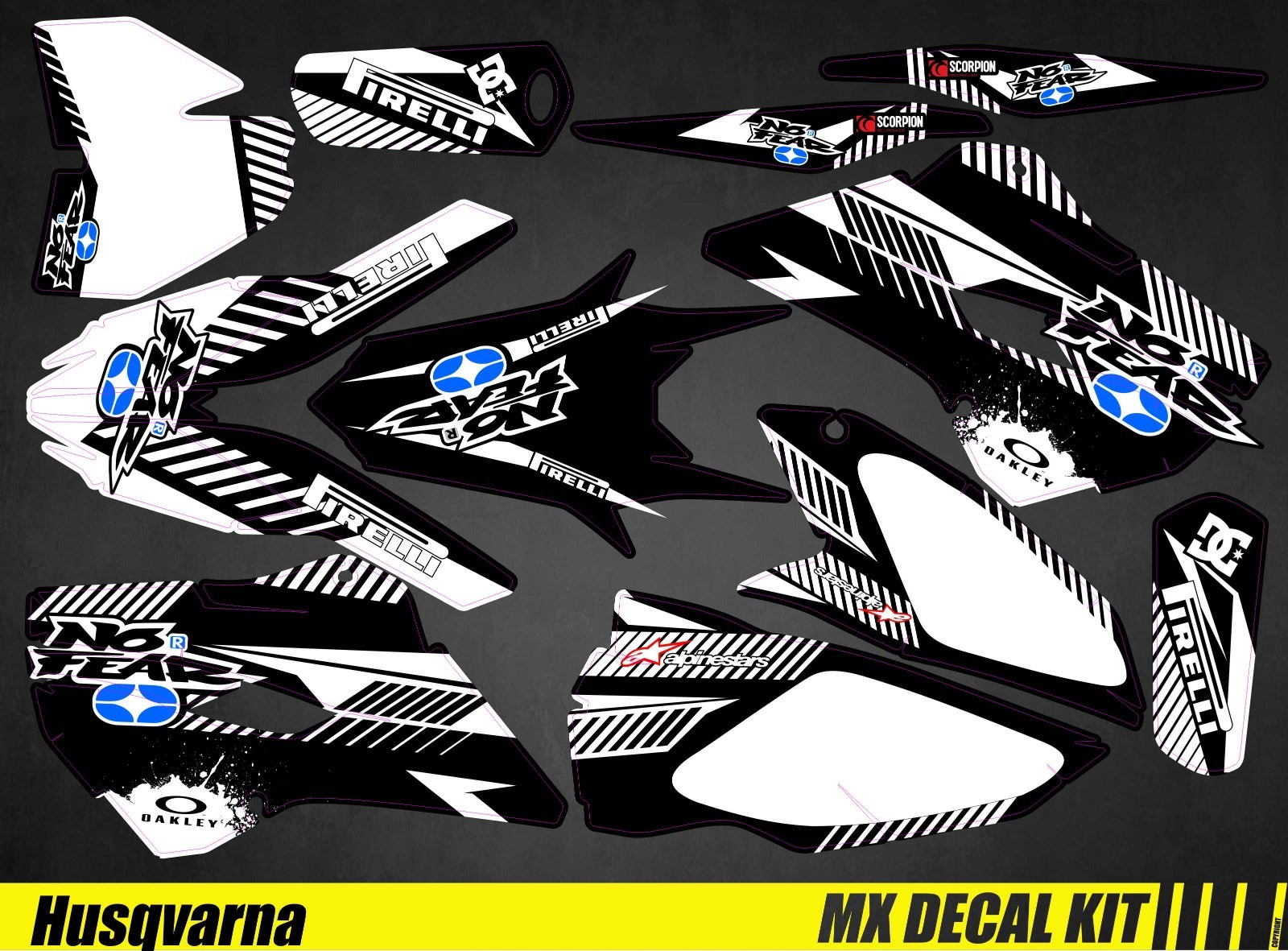 Motorcycle Decal Kit For Husqvarna FC/TC – No Fear