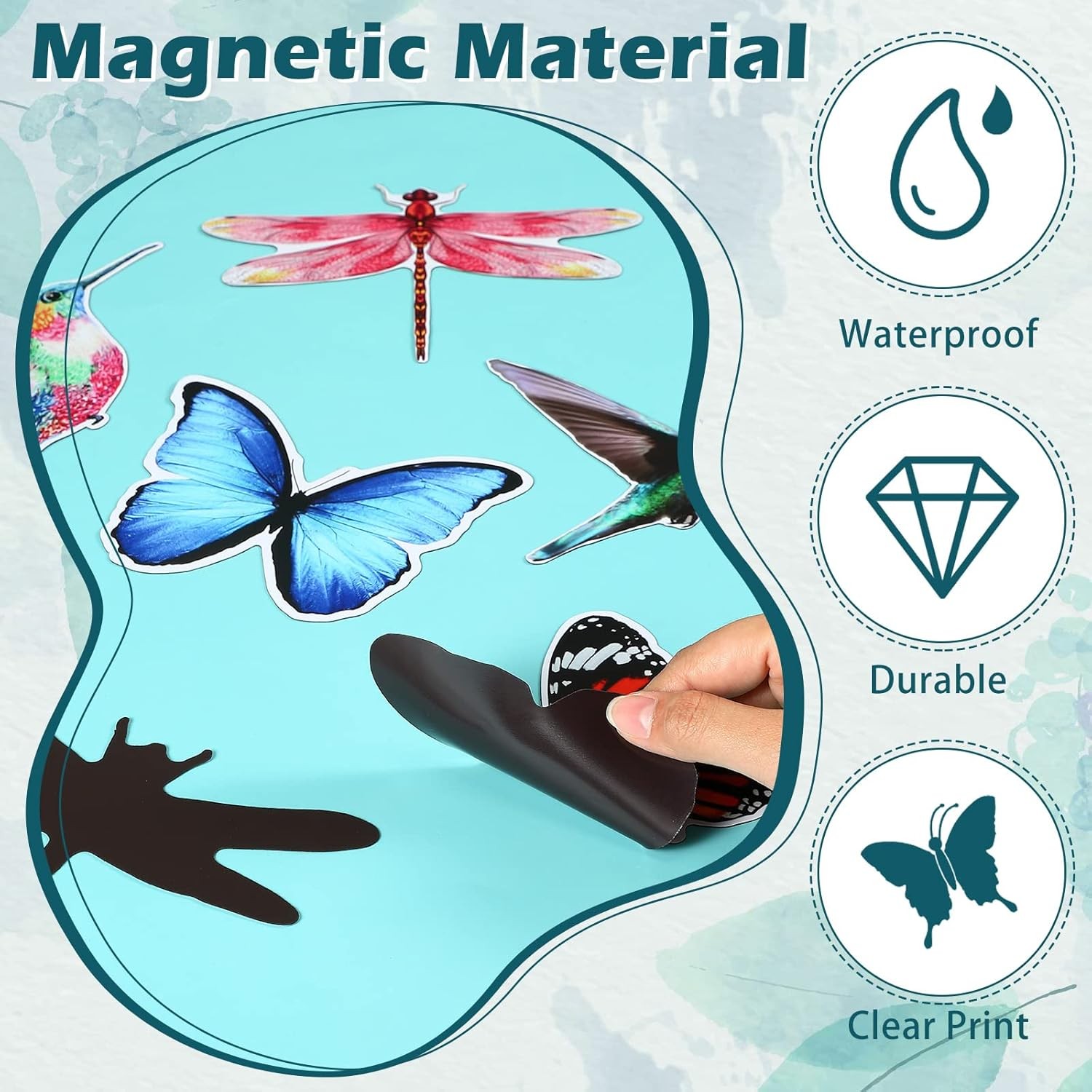 12 Pcs Screen Door Magnets Butterfly Hummingbird Dragonfly Double Sided Flexible