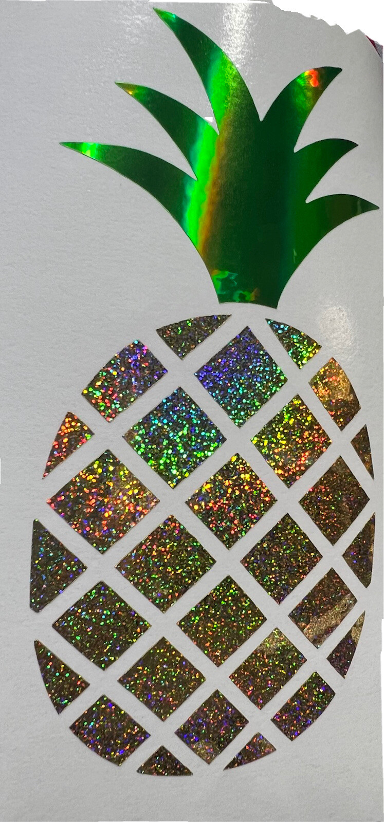 Pineapple Decal sticker vinyl Flip Flops holographic Beach Gold and Green