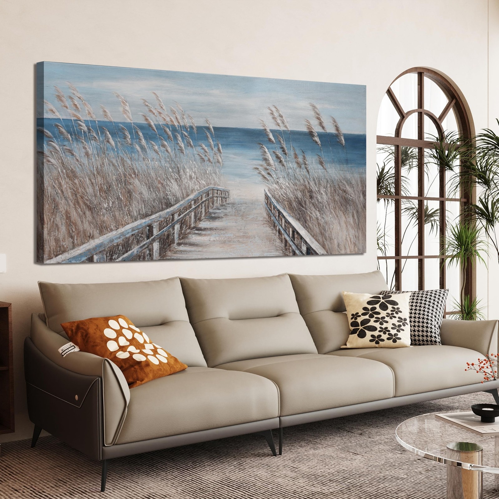 Canvas Wall Art Decor Large Modern Wall Art Decorations Blue Beach Coastal Ar…