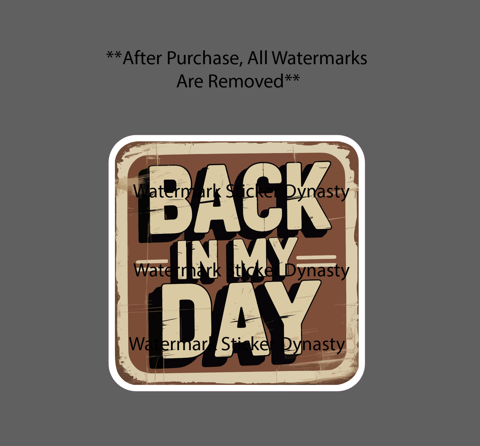 Back In My Day Sticker Waterproof Decal Retro Vintage Story Funny Gift NEW