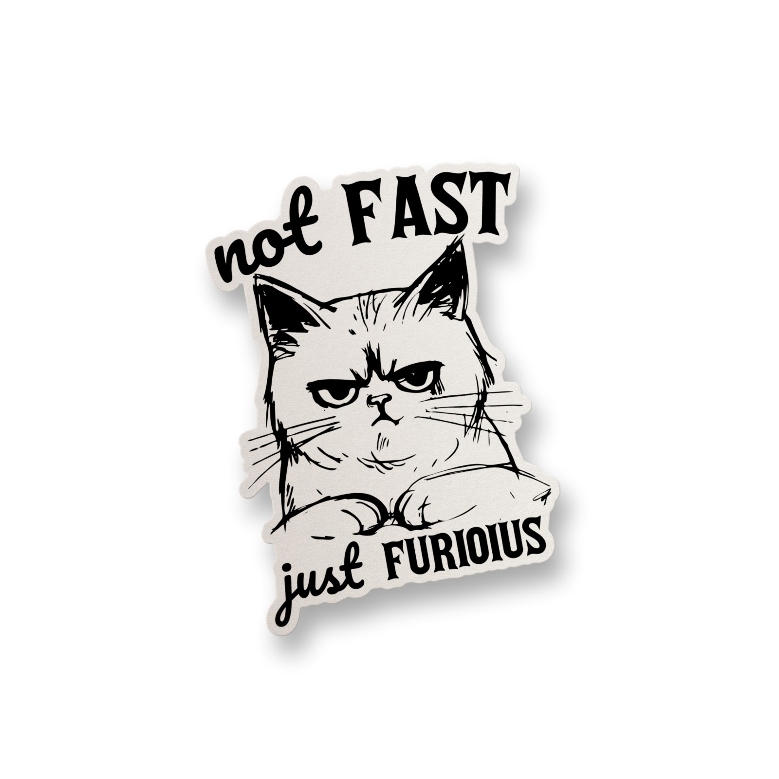 Not Fast Just Furious Funny Meme Vinyl Sticker for Laptop, Car, Water Bottle
