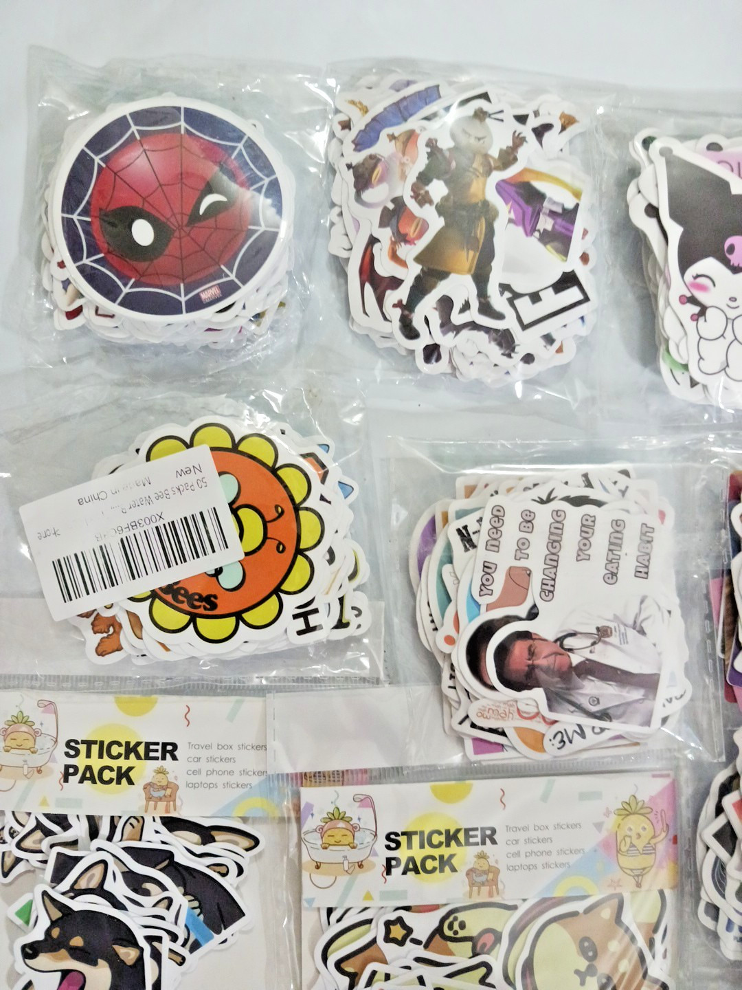 Sticker Lot. over 1000 stickers. spiderman, taylor S, animals, monsters, hearts