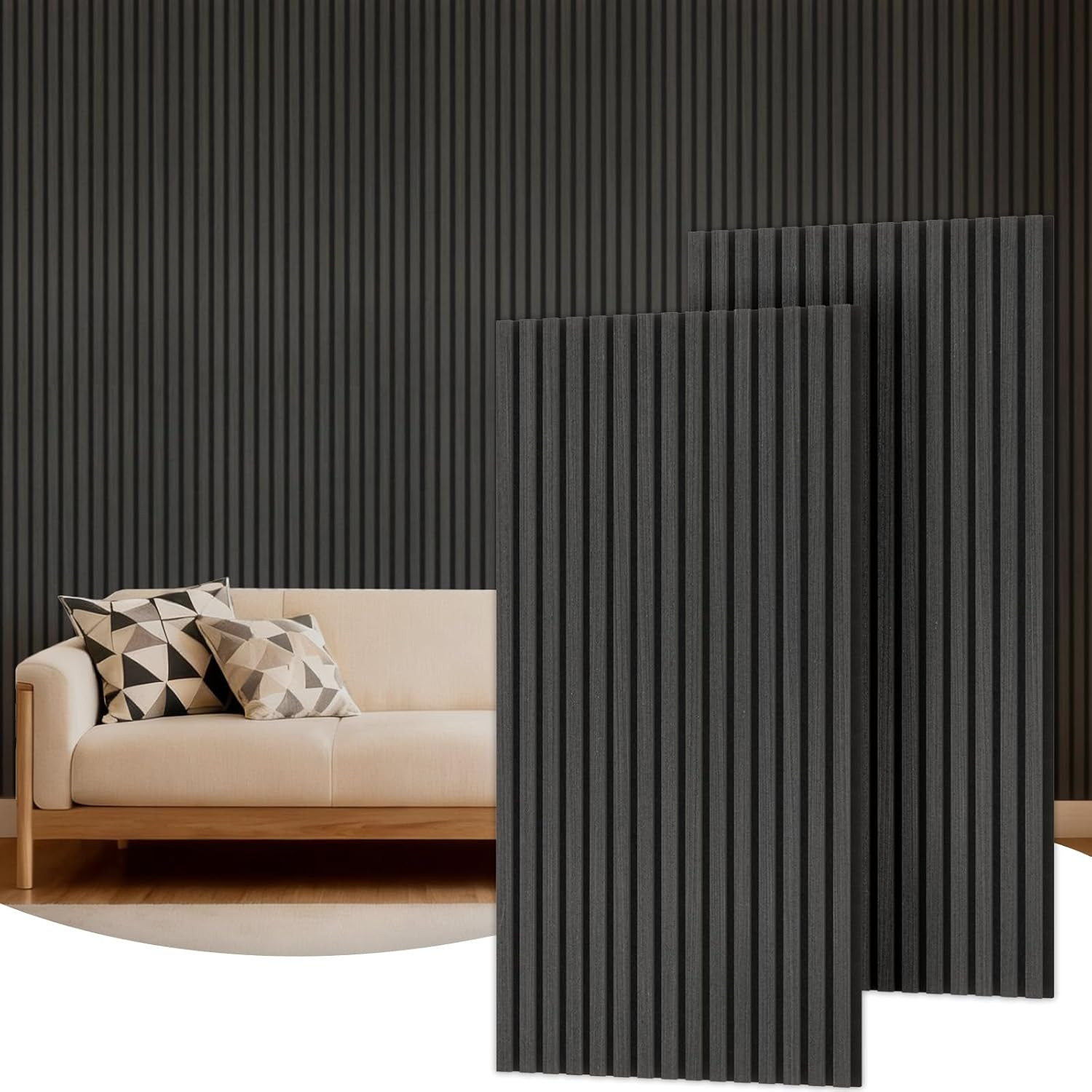 Wood Wall Panels for Interior Wall Decor, 2 Pack 47.2"X23.6"(15.5Ft²) Wood Slat