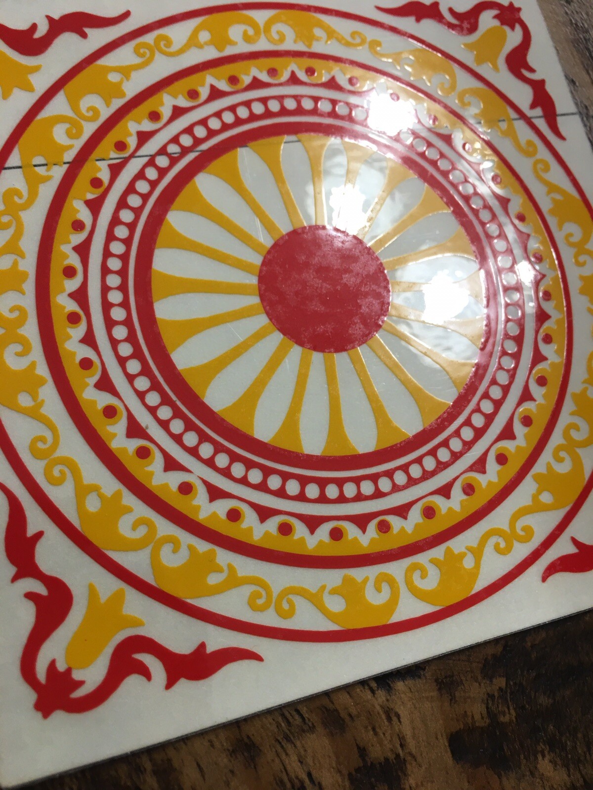 Lot 4 GLOSSY VINYL STICKER Middle Eastern Motif Tile Decorative Decal Crafting
