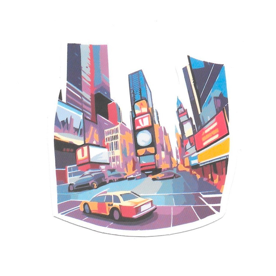 New York City Vinyl Sticker Times Square NYC Taxi Manhattan Skyline Art
