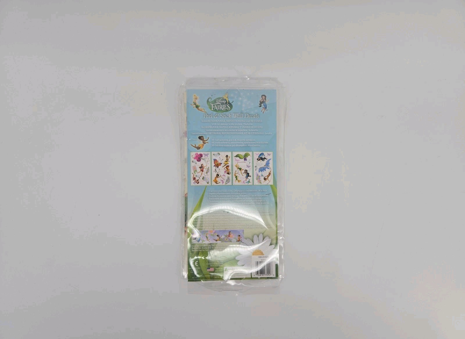 New Disney Fairies Peel & Stick Wall Decals Glitter 30 Pcs