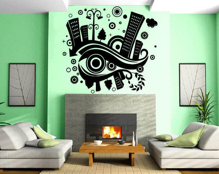 EYE OF THE CITY URBAN DECOR Wall MURAL Vinyl Art Sticker M242
