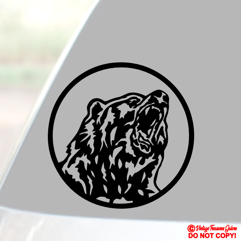 GRIZZLY BEAR – Vinyl Decal Sticker Car Truck Window Wall Bumper Laptop KODIAK