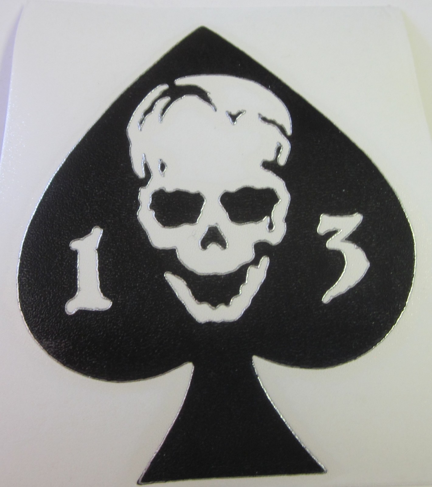 Ace of Spades 13 Skull (3" x 3.75") Vinyl Decal Sticker (Made in the USA)