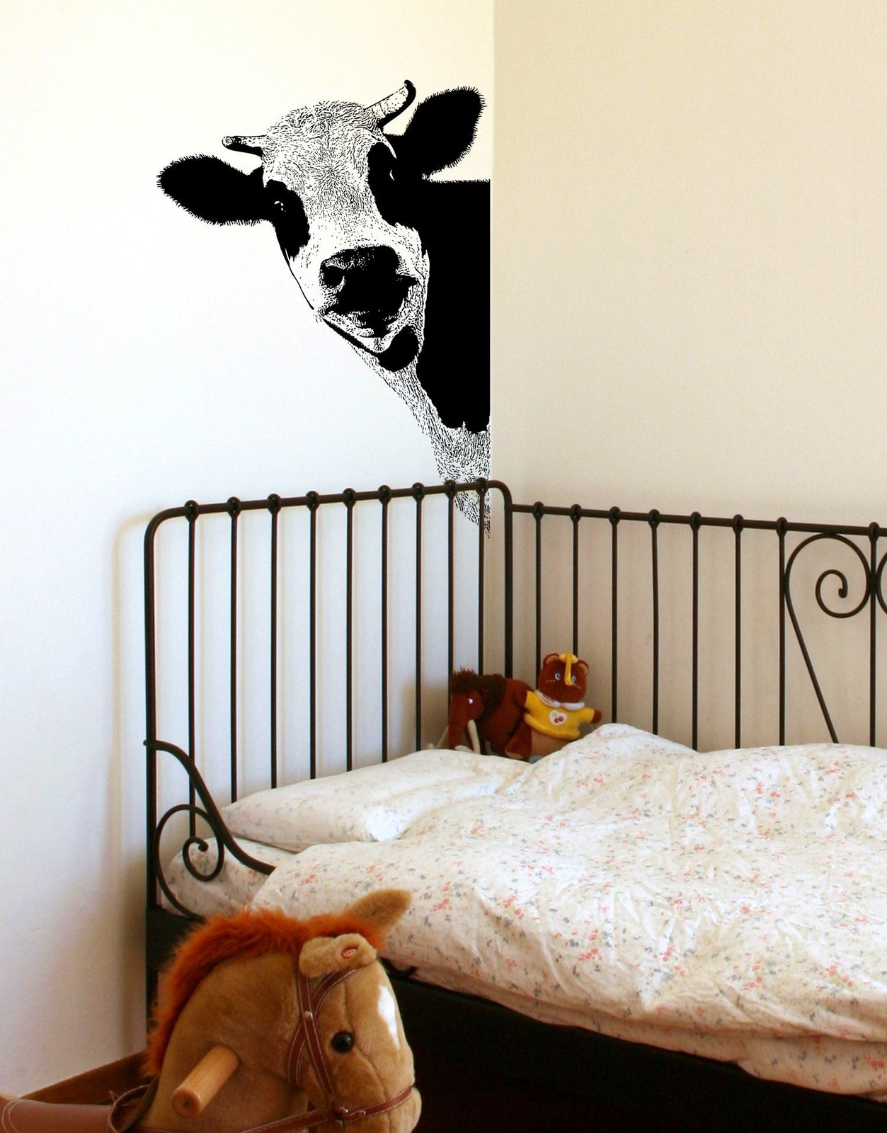 Kitchen Cow Wall Decal Sticker. Dining Room Cow Wall Art. Black Cow. #5476