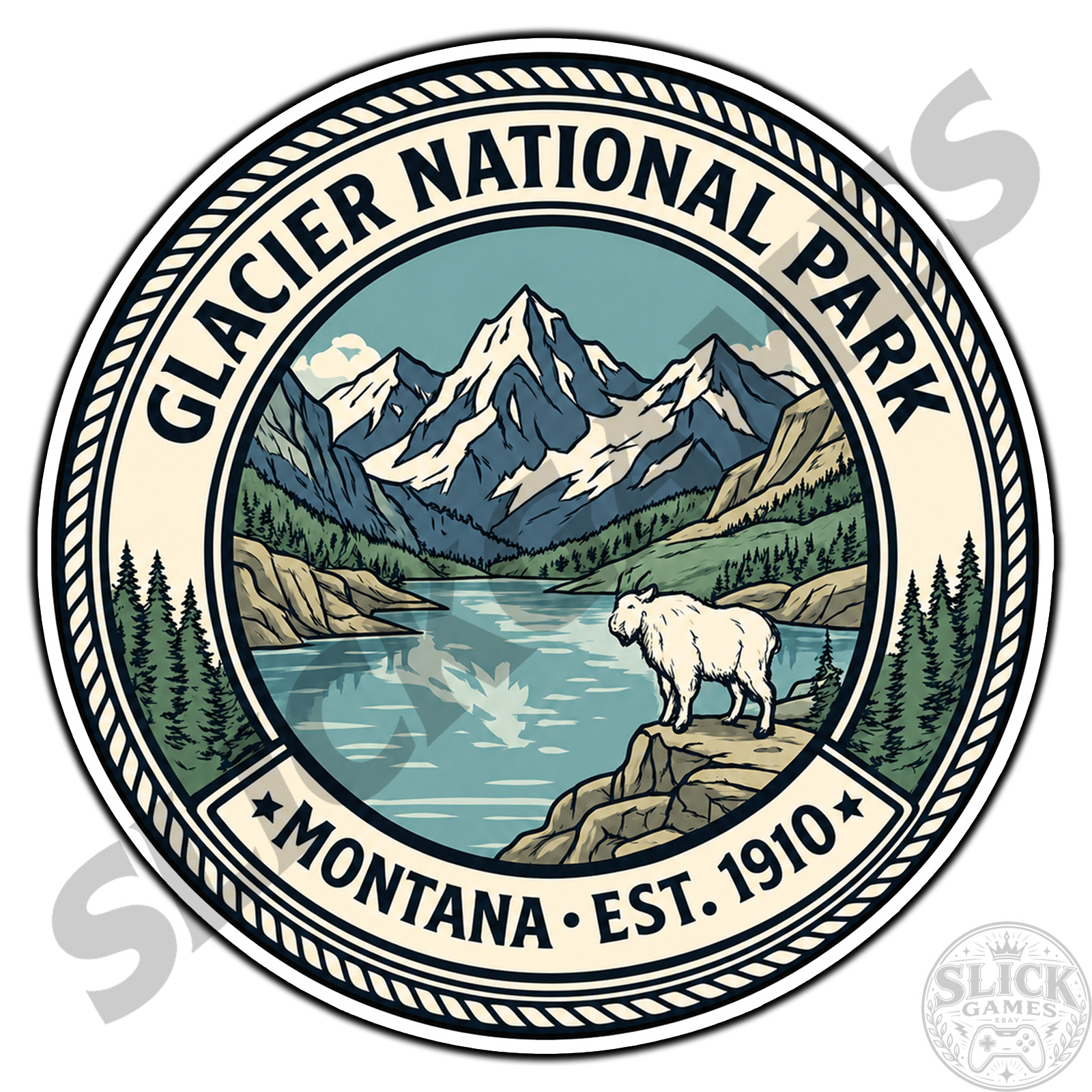 Glacier National Park Montana #1 Travel Sticker Waterproof Vinyl Decal Die-Cut