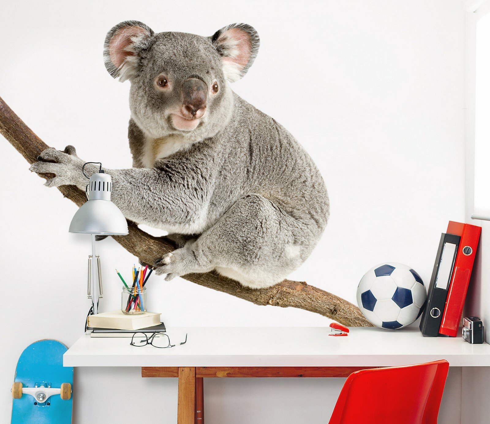 3D Gray Cute Koala G001 Animal Wallpaper Mural Poster Wall Stickers Decal Honey