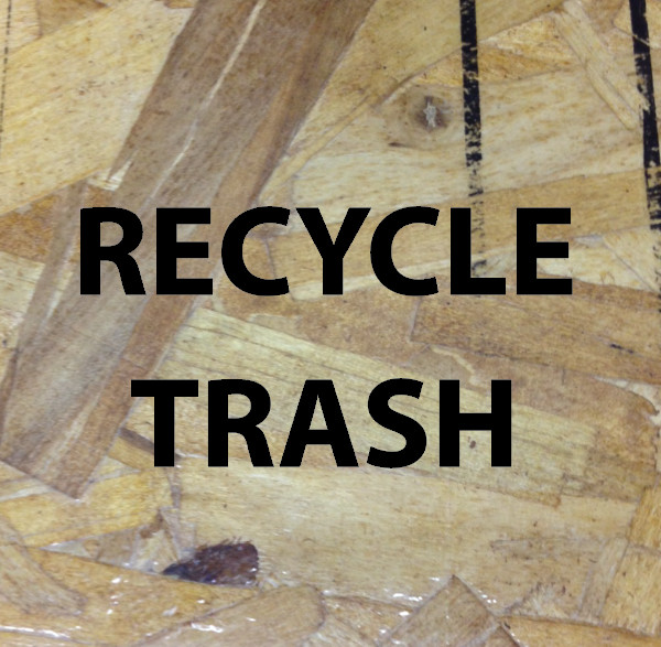 RECYCLE and TRASH Bin Die Cut Stickers Label Recycle Can Decals 4 for 1