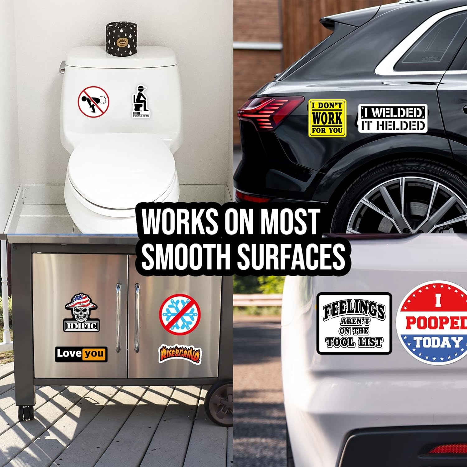 150 PCS Funny Hard Hat Stickers for Adults Dark Humor, Hilarious Decals for Tool