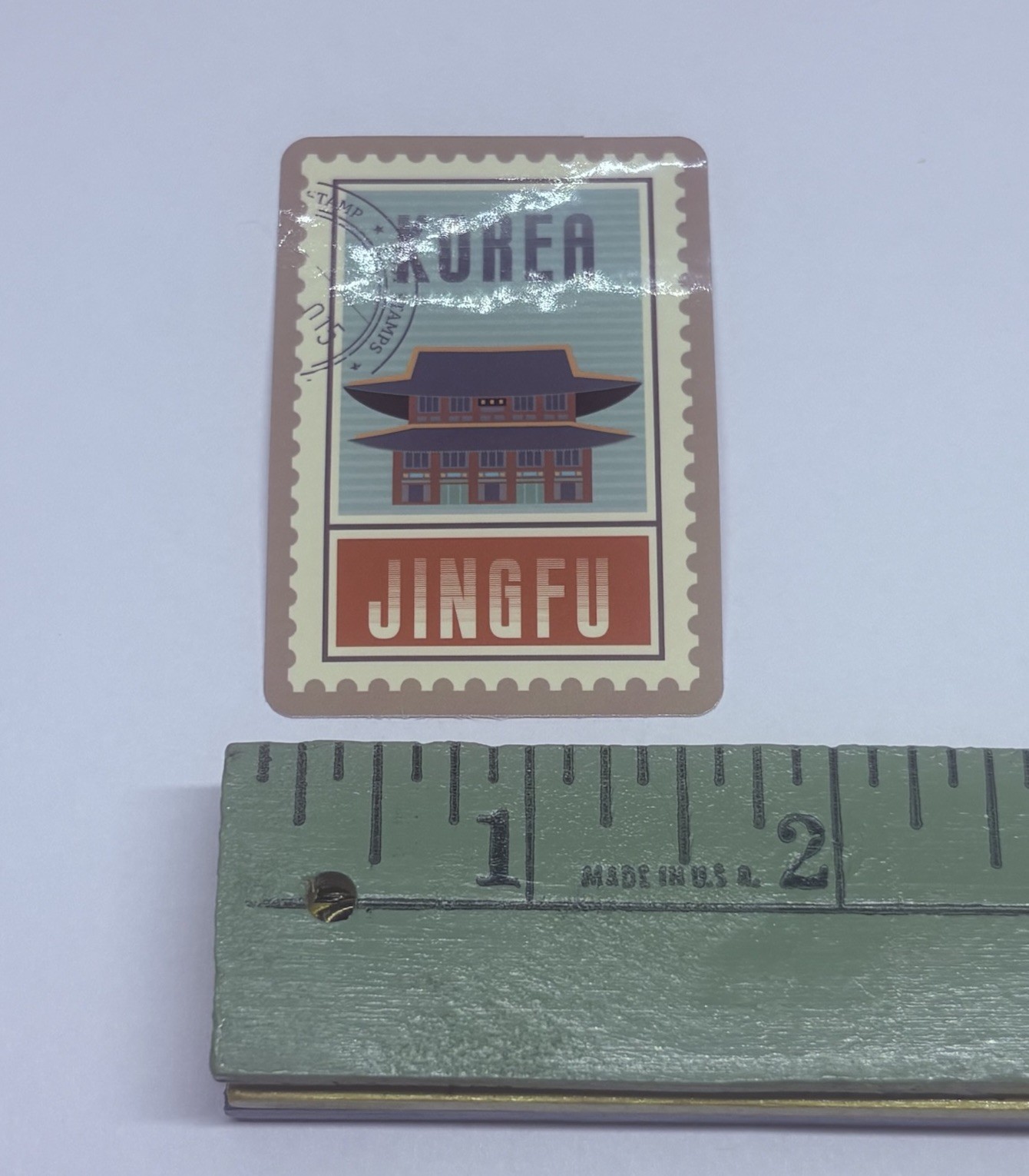Korea Jingfu Postage Stamp Novelty Sticker Vinyl Decal Travel Cool Art Tc9