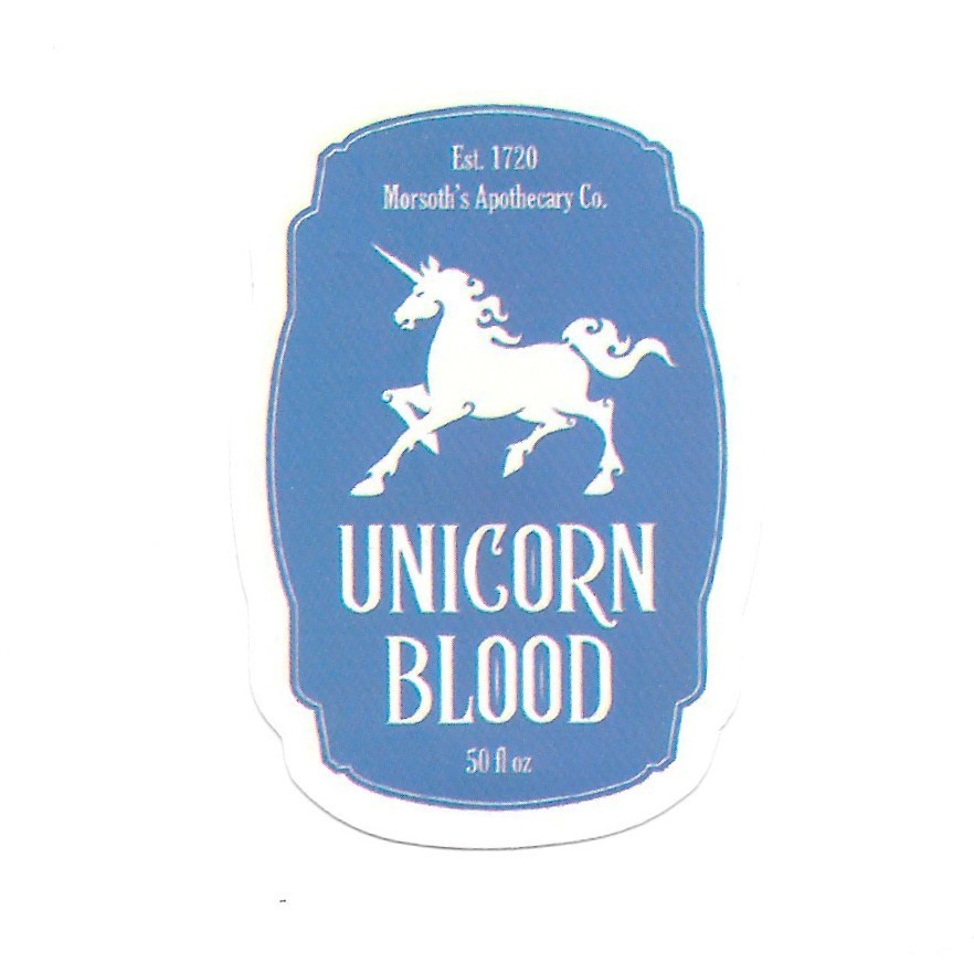 Vintage Unicorn Blood Potion Label Sticker Apothecary Fantasy Vinyl Decal Retro