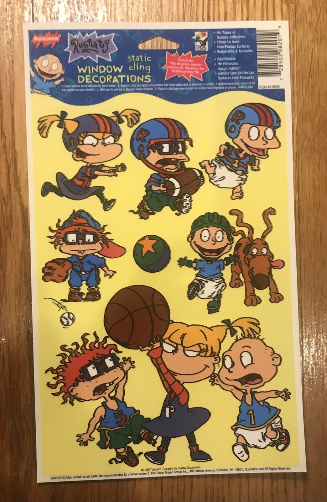 Vtg Rugrats Nickelodeon Static Cling Window Decorations Tommy Chuckie Lot Of 2