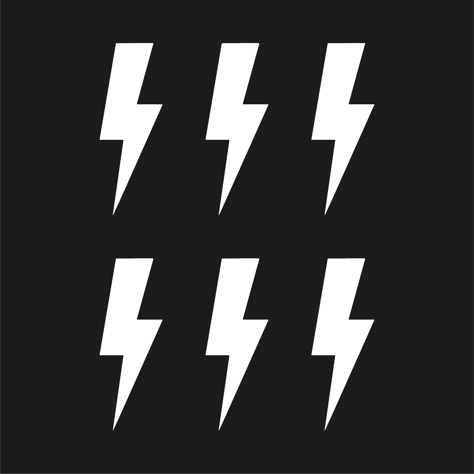 Set of 6 Lightning bolt Shape Version 3 Vinyl Decal shape symbol Sticker