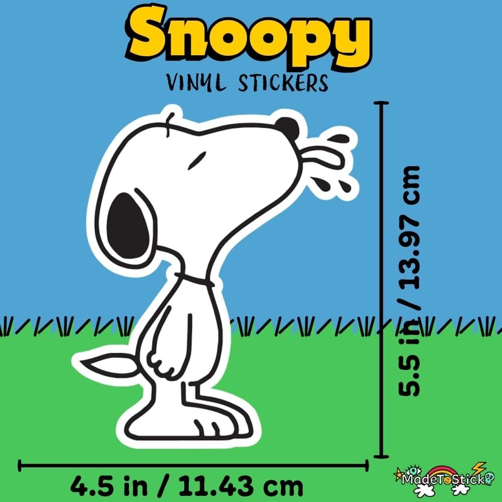 Snoopy Tongue Out Vinyl Sticker Standing Beagle Decal for Laptop & Car 5.5 H "