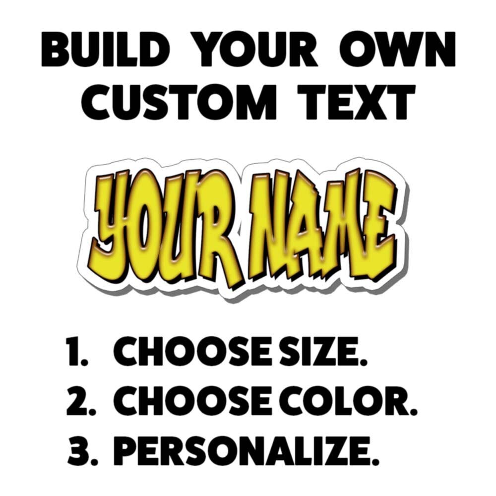 Custom Personalized Vinyl Graffiti Name Decal Sticker Car YELLOW or YOUR CHOICE