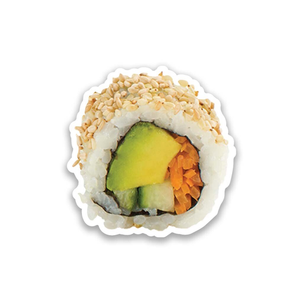California Roll Sushi Roll Vinyl Sticker 3.5" Wide – Includes Two Stickers