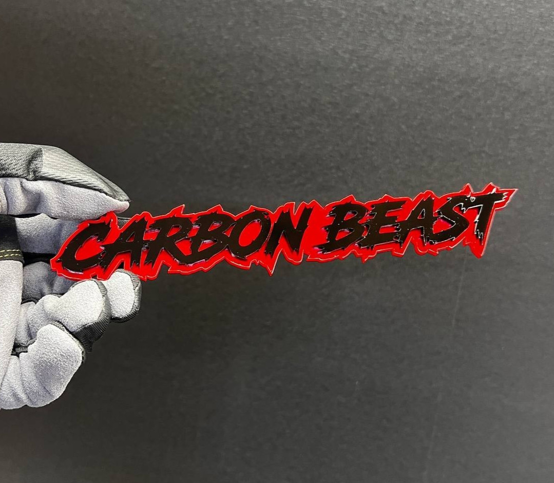 1PC CARBON BEAST Custom 3D Text Car Badge Fender Emblem Tailgate Toolbox Decal