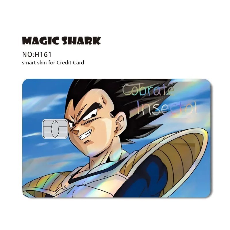 Magic Shark Holographic Credit Card Sticker Goku Vegeta Skin Cover New