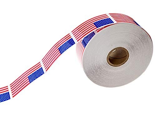 Weather Resistant USA Flag Stickers – 500 Patriotic Decals, 1.25" x 2.125" Outdo