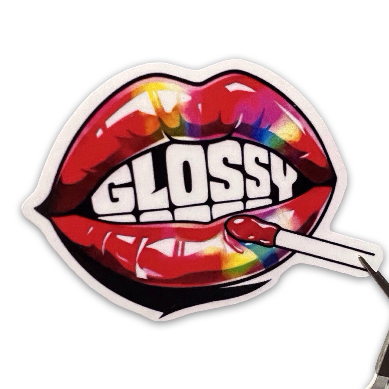 Retro Pop Art Lips Sticker 2 Pack Glossy Matte Art Deco Decals