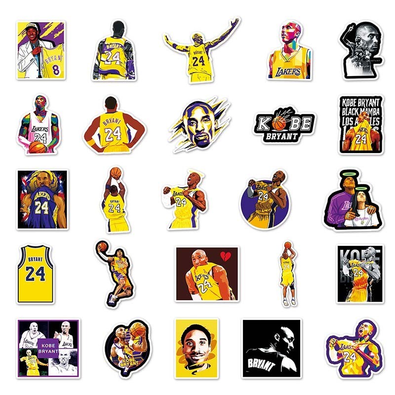 51 PC Self-Adhesive Custom Vinyl PVC Stickers – Basketball Kobe Bryant Inspired