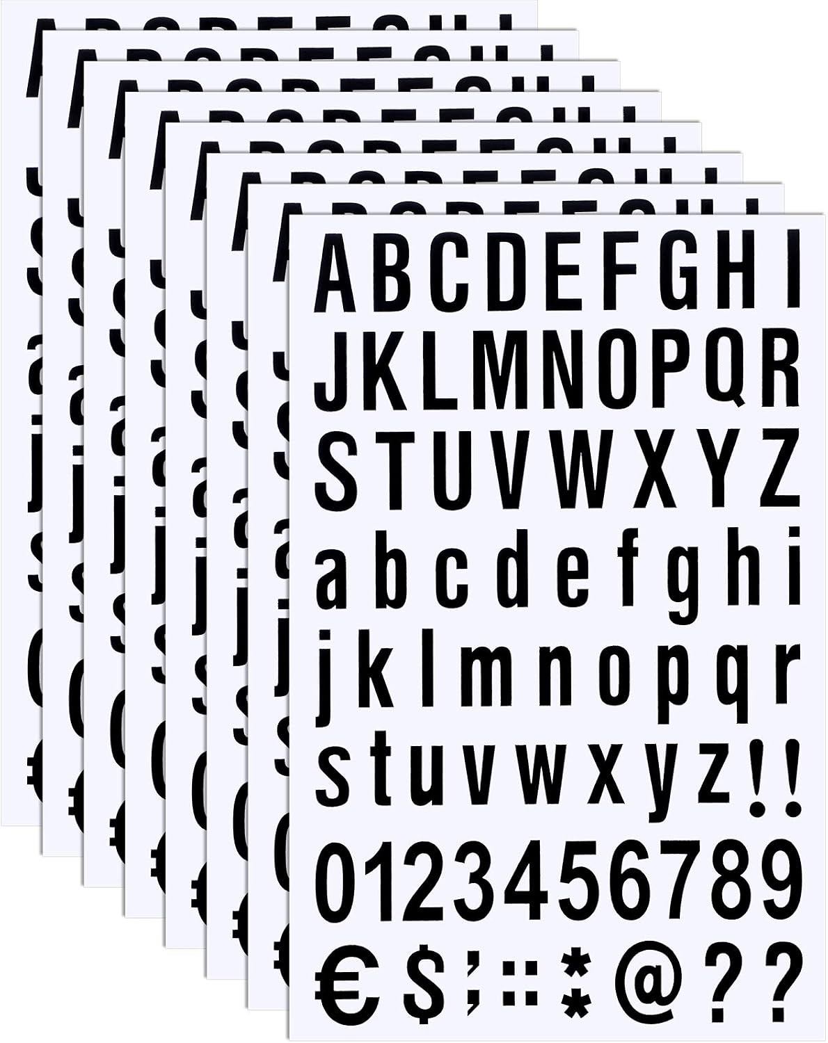 8 Sheets Self Adhesive Vinyl Letters Numbers Kit, Mailbox Numbers Sticker for Ma
