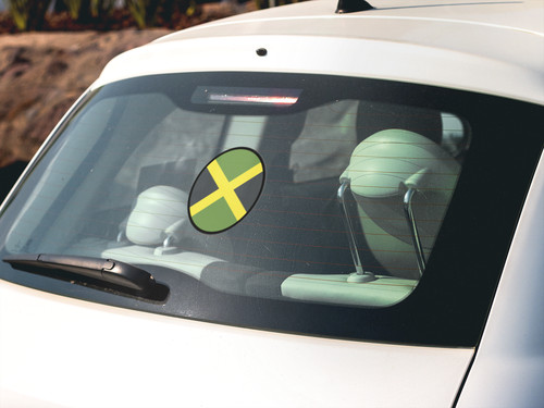 Jamaica Flag Circle Sticker Decal