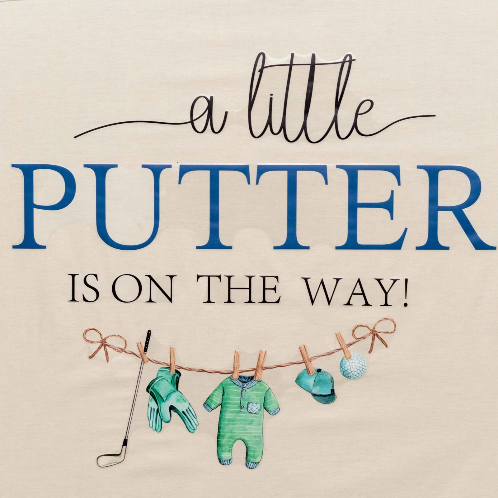 A Little Putter is on The Way Decal – Sport and Golf Theme Baby Shower Sign W…