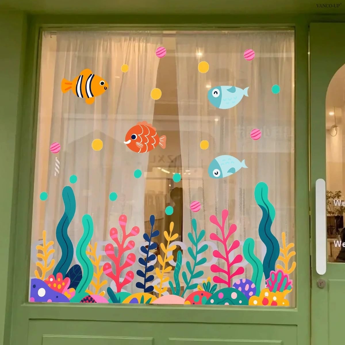 Colorful Bubbles Wall Decal, Underwater World Background Decoration Ocean Bub…