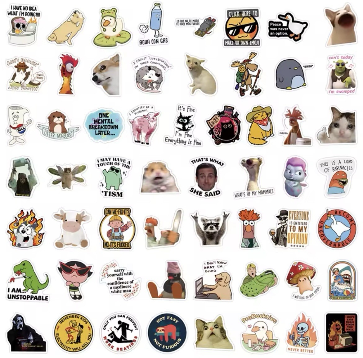 Funny Meme Style Stickers 50pk Mix Stickers Vine Glossy Stickers FREE SHIPPING
