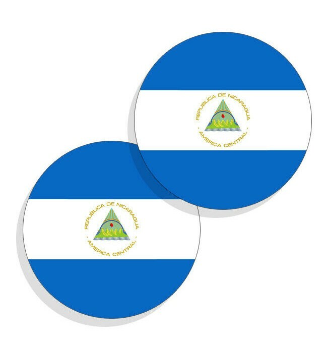 Nicaragua Flag Stickers Flag Decals Vinyl Stickers Round Set of 4