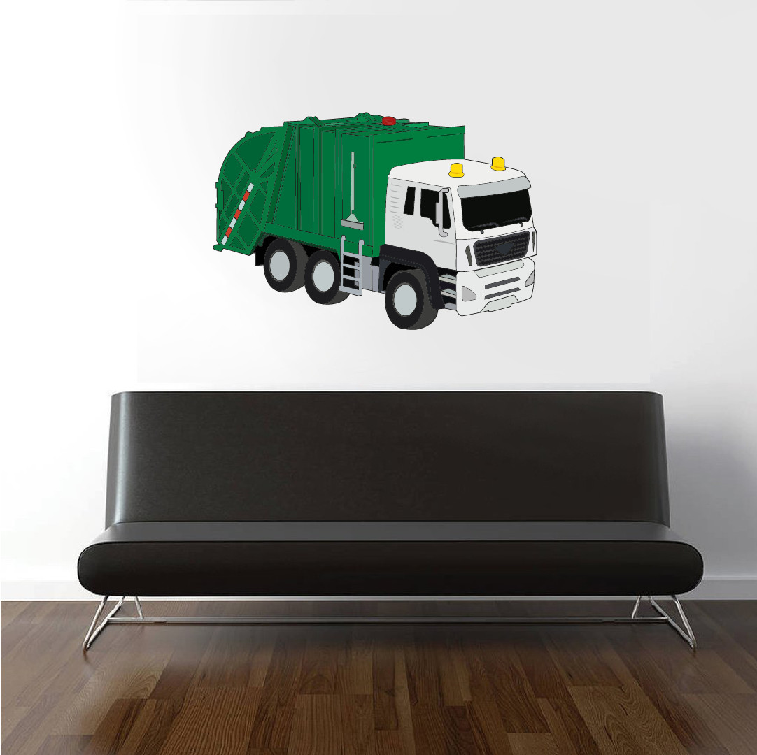 Vinyl Decor Rear Loader Solid Waste Collection Vehicle Design Home Wall Decal