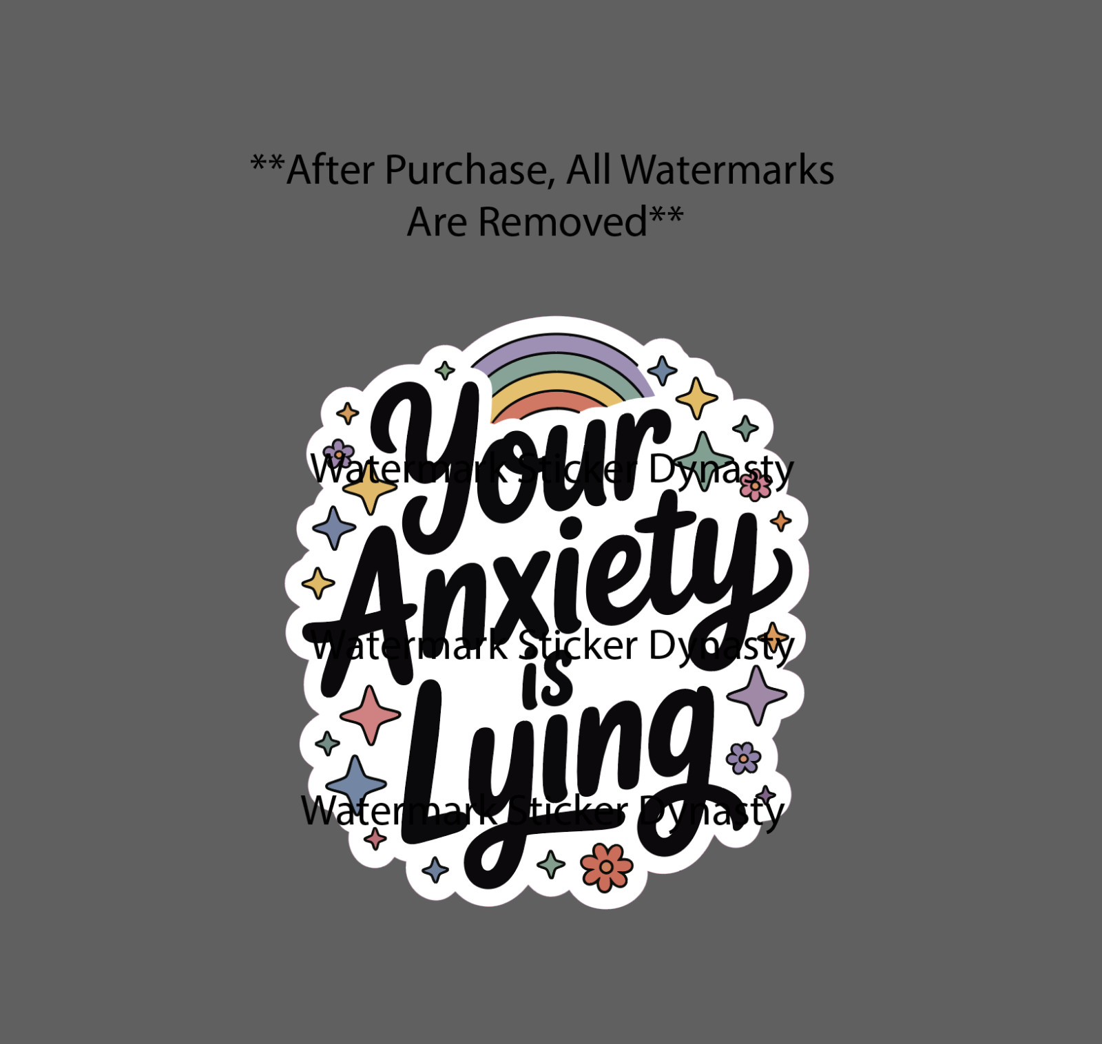 Your Anxiety Is Lying Sticker Waterproof Decal Quote Motivational Gift NEW