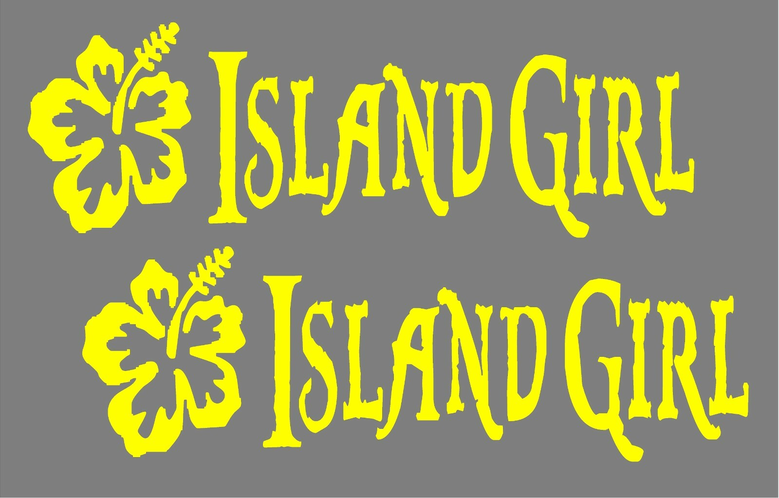 Island Girl Decal Set of Two Car Truck Window Vinyl Decals Beach Sticker