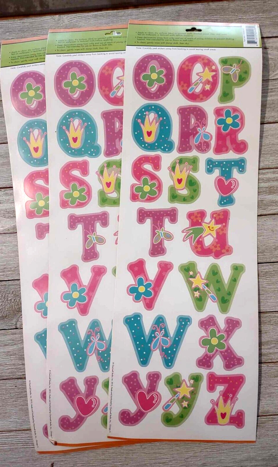 Alphabet Wall Creations Peel & Stick Jumbo Stickers Wall Decals 3 Sheets