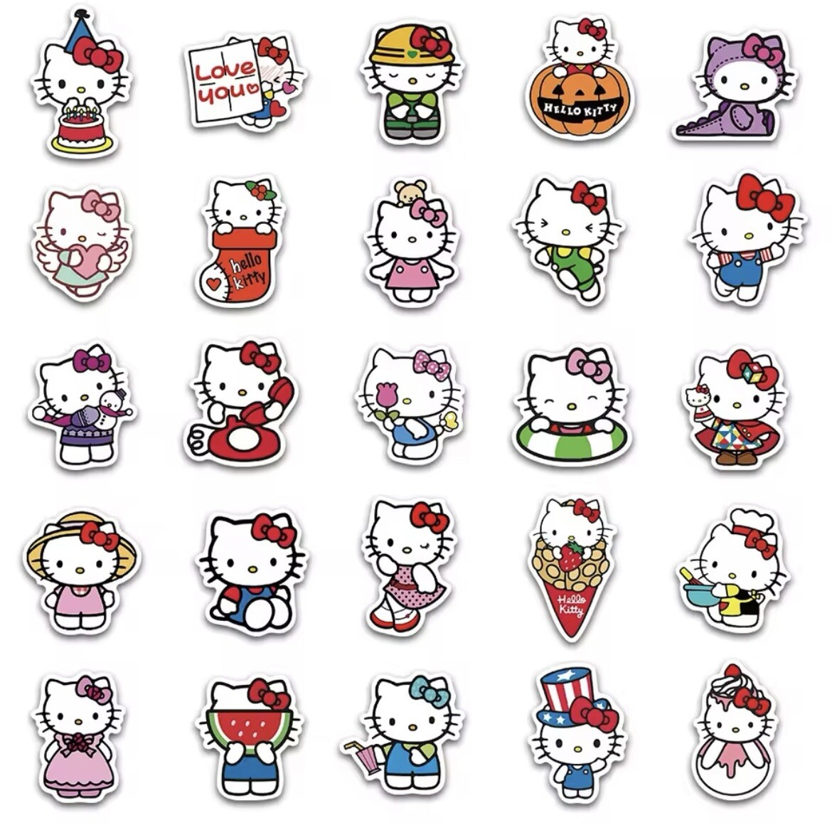 Hello Kitty Stickers 50pk Random Fun Holiday Hello Kitty Character Stickers