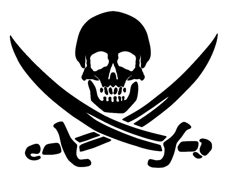 SWORDS CROSSES AND SKULL. Decal Stickers for Cars, Windows, Laptops, Tablets.