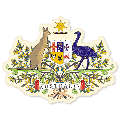 Australia Coat of Arms car bumper sticker window decal 5" x 4"