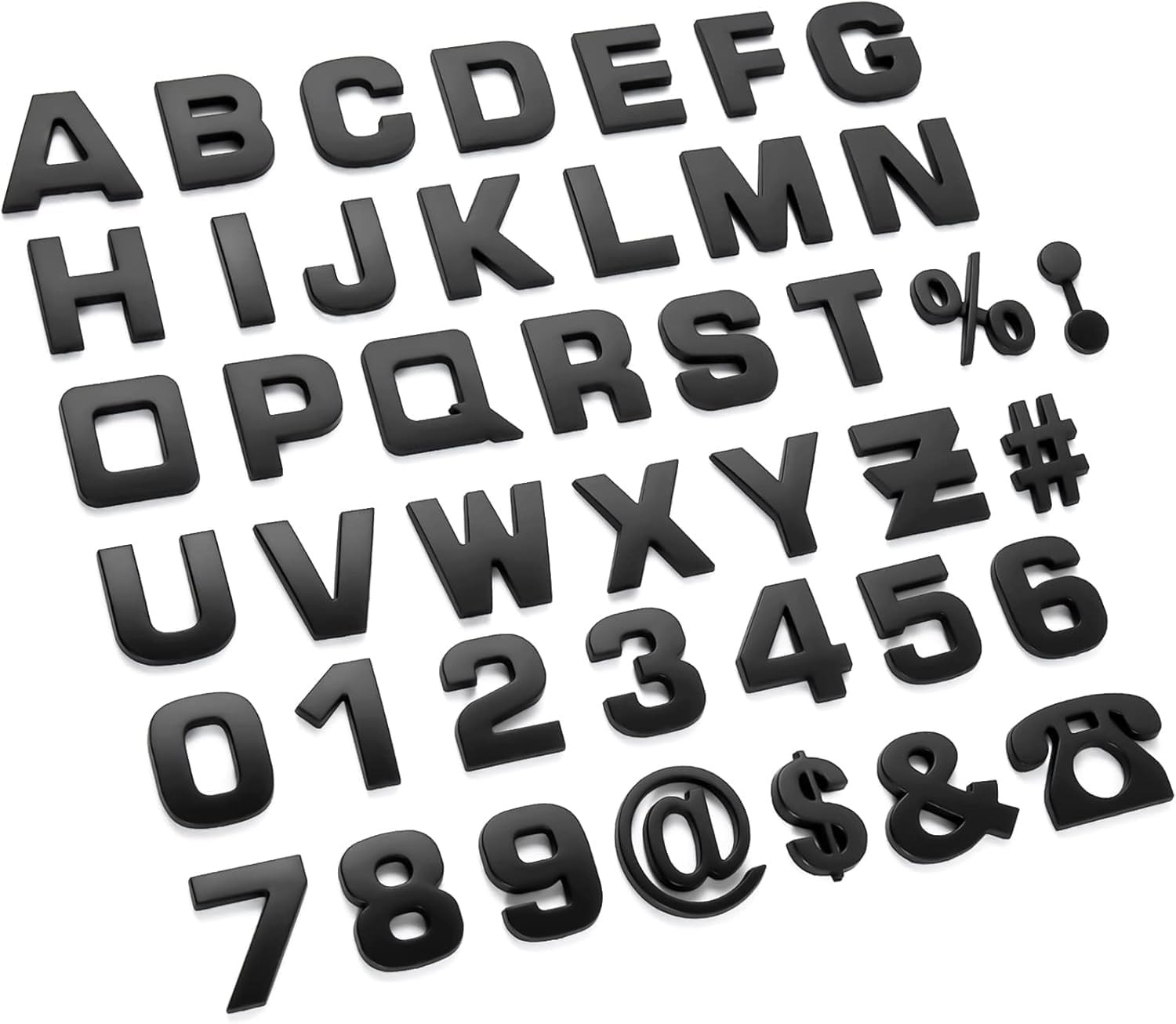 43Pcs Large Size Car Emblem Letters Sticker DIY 3D Chrome Number Symbol Badge De