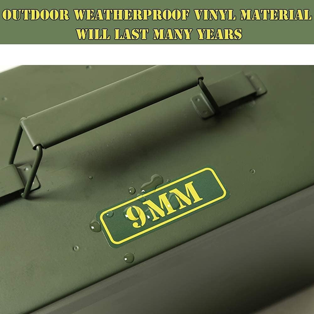 Ammo Can Vinyl Sticker Set Decal Label .410 .44 .45-70 .22 .223 .308 9MM .380 .4