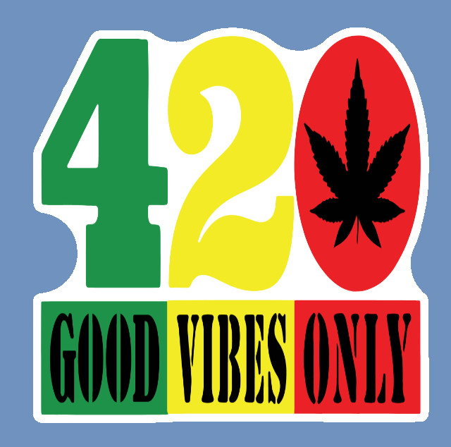 Good Vibes Only Weatherproof Vinyl Sticker 420 Laptop Stoner Marijuana Weed