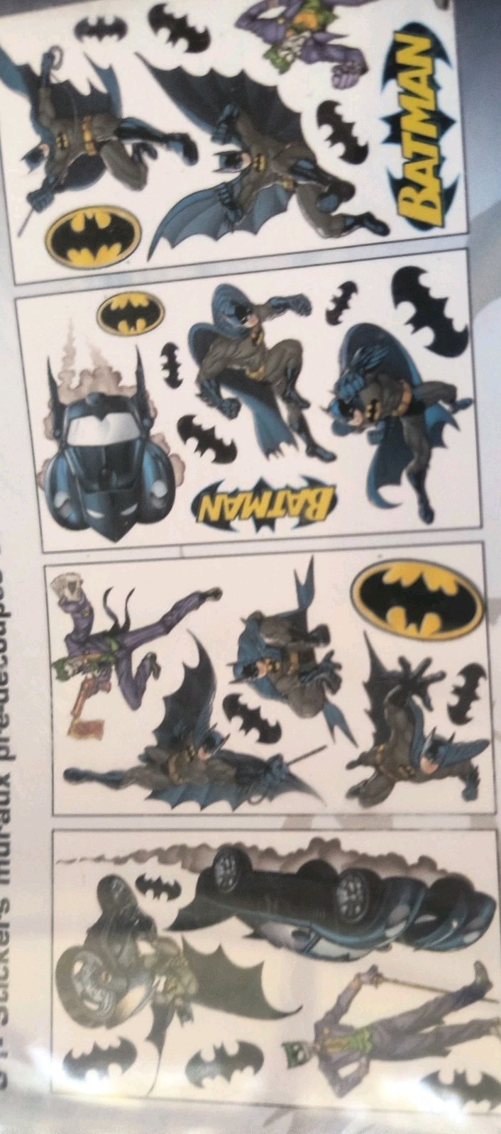31 Peel & Stick Batman & Joker Wall Decals 2017 Reusable Stickers Kids Room NOS