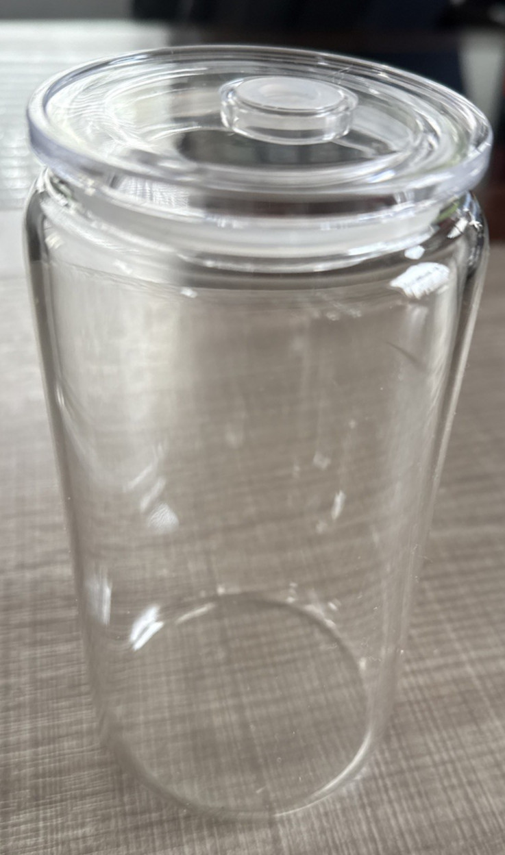 (Lot of 8) 16 oz Glass Cups with Acrylic Lids & Plastic Straws & Straw Cleaners!