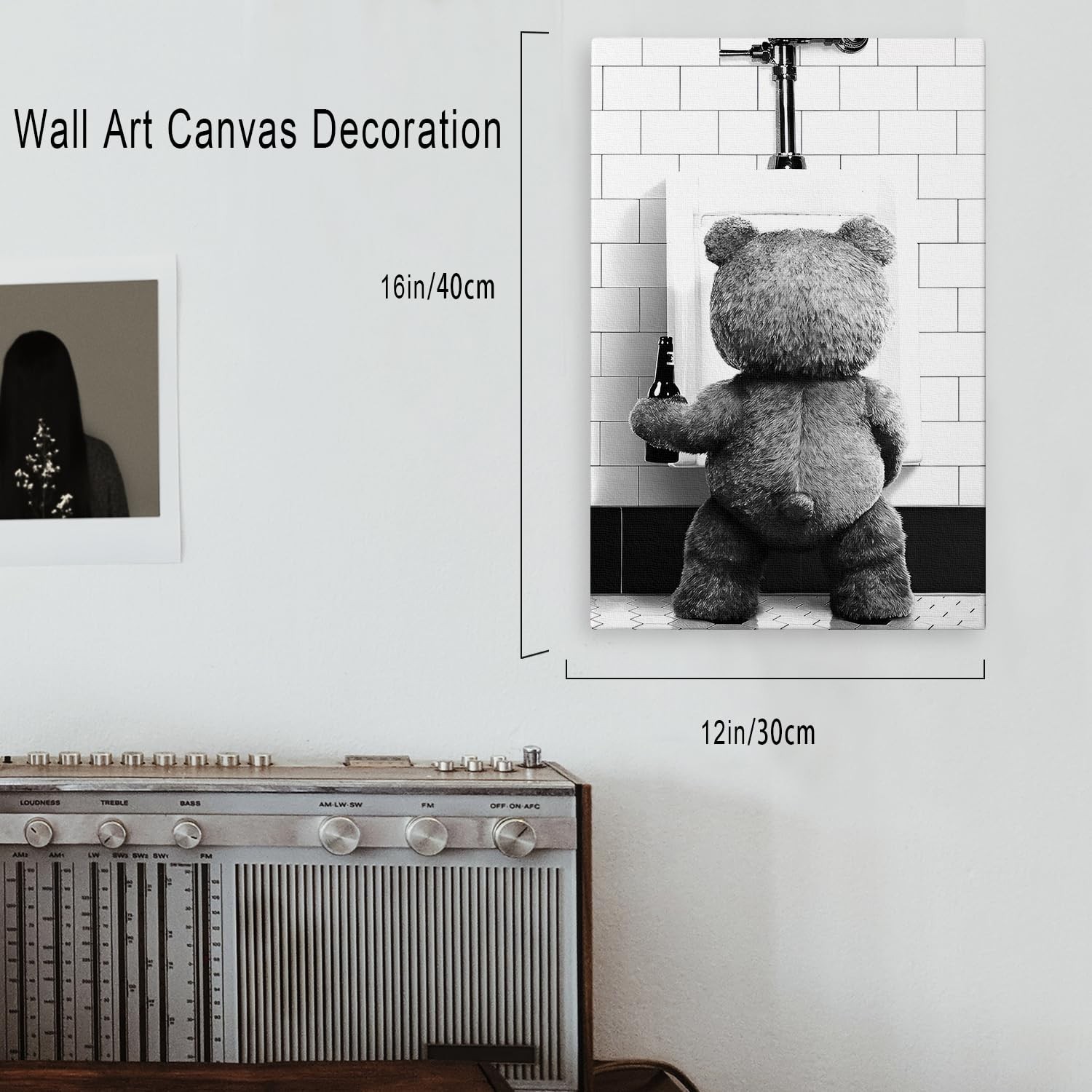 DIHSIEG Inspirational Canvas Wall Art funny bathroom wall art Print Poster, F…